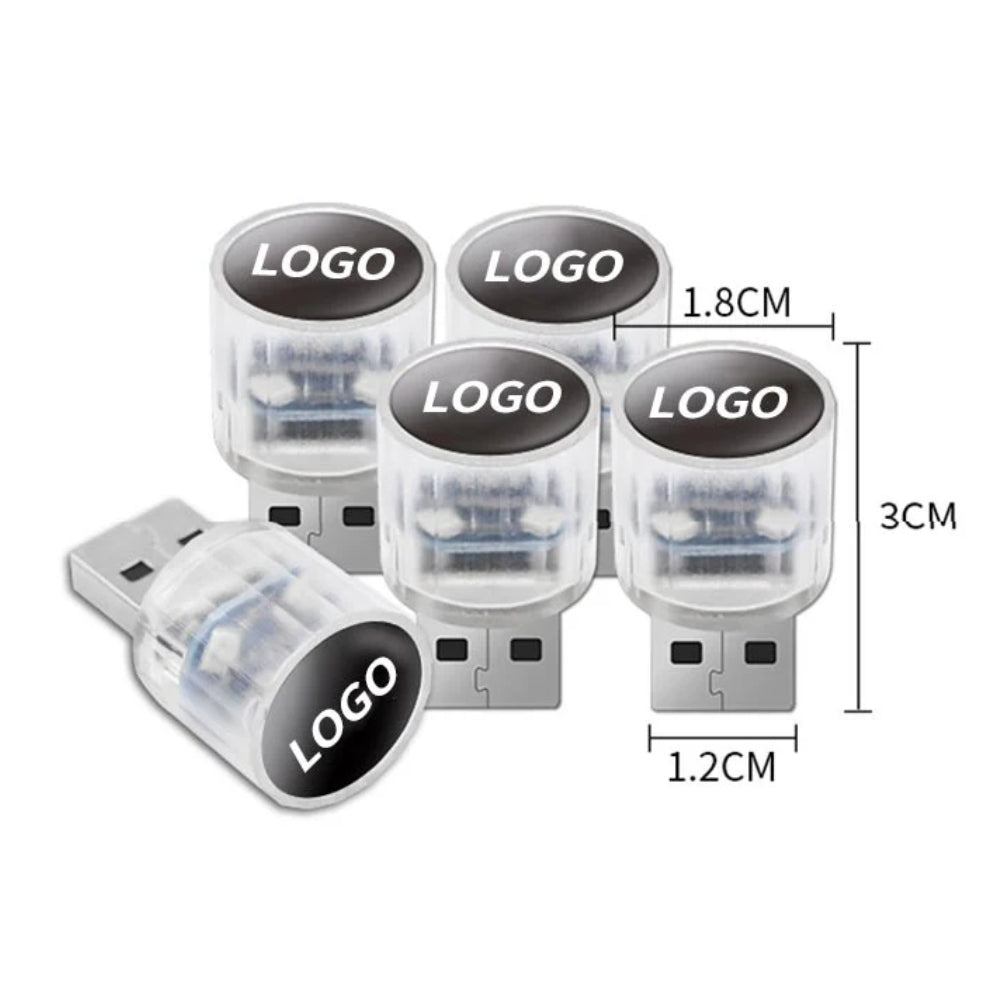 Decorative mini USB LED light for car interiors